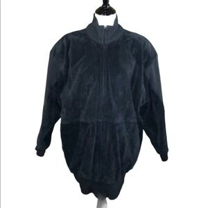 Vintage Joseph the Furrier Lanna oversized L Black suede coat